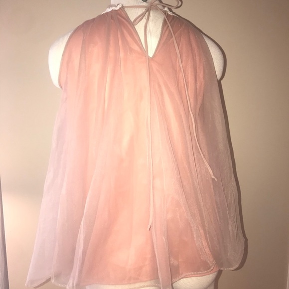 VINTAGE GLYDON’S of HOLLYWOOD Nude Peignoir Petite - Picture 3 of 8